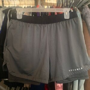 YoungLA Gray Drawstring Shorts